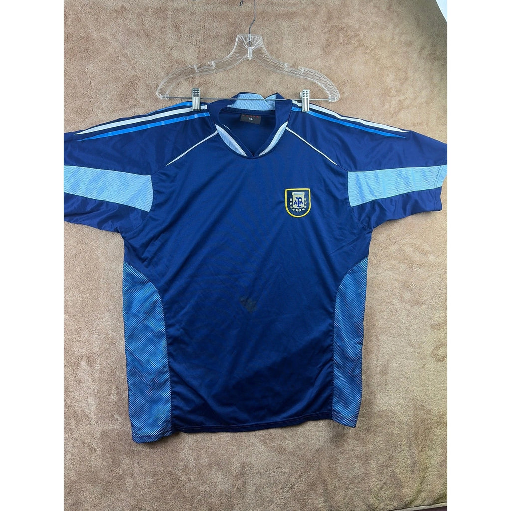 Vintage Argentina Soccer Jersey XL Blue Kamanaco Sports Training Shirt AFA