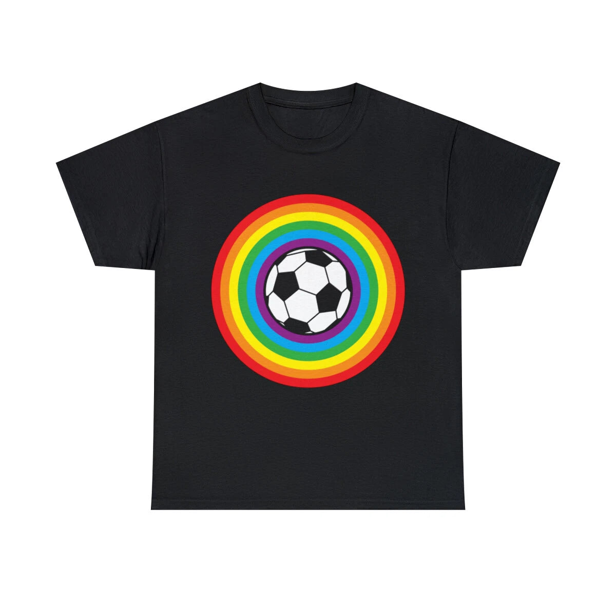 Rainbow Soccer Ball Graphic Tee Shirt, S-5XL