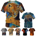 Animal Cheetah Streetwear 3D womens/mens Short Sleeve T-Shirt Casual Tops Tee