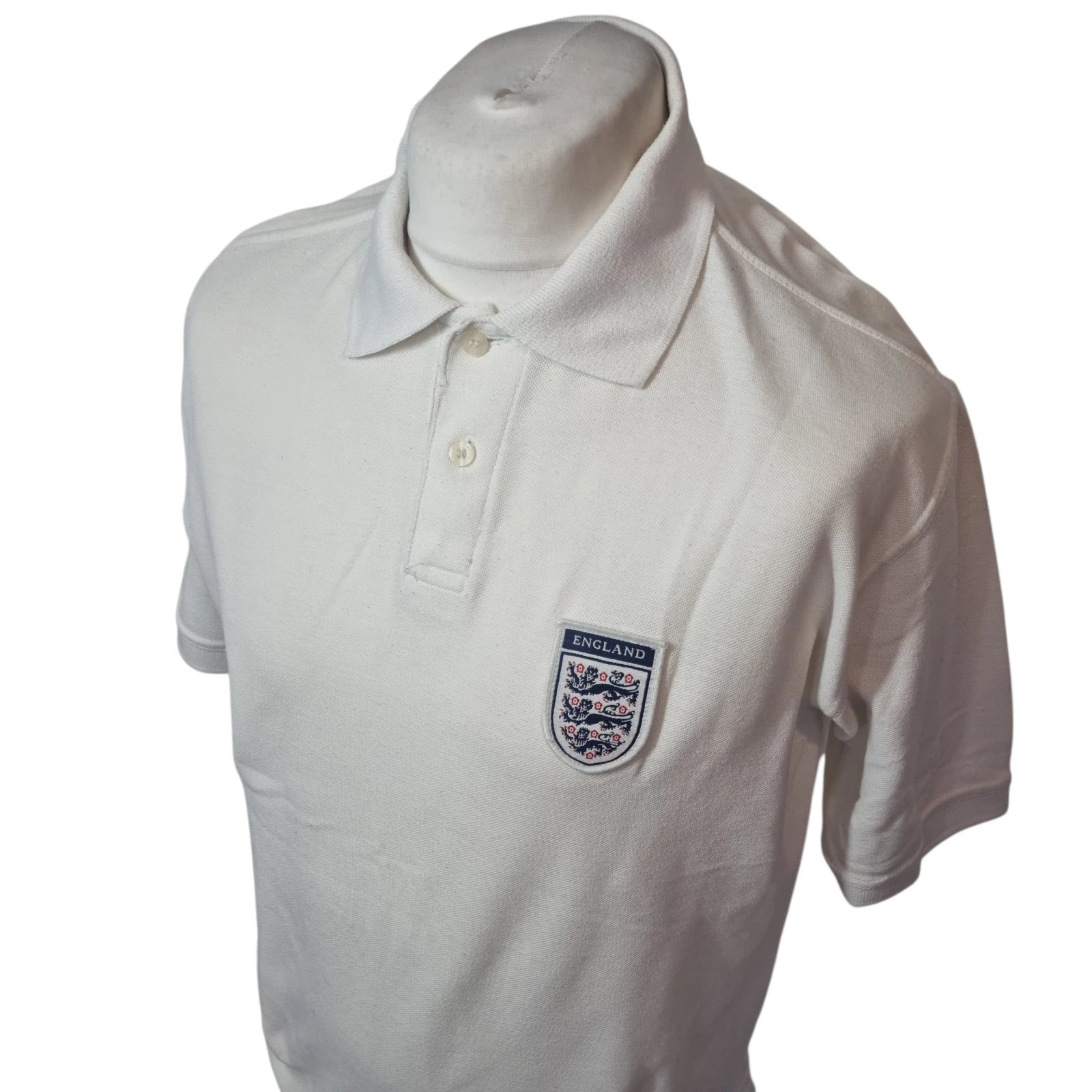 Admiral England Polo T-Shirt Large White England Soccer Football National Team