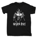 Skeleton Heavy Metal Band T Shirt Skull Rock N Roll Forever Never Die Tee