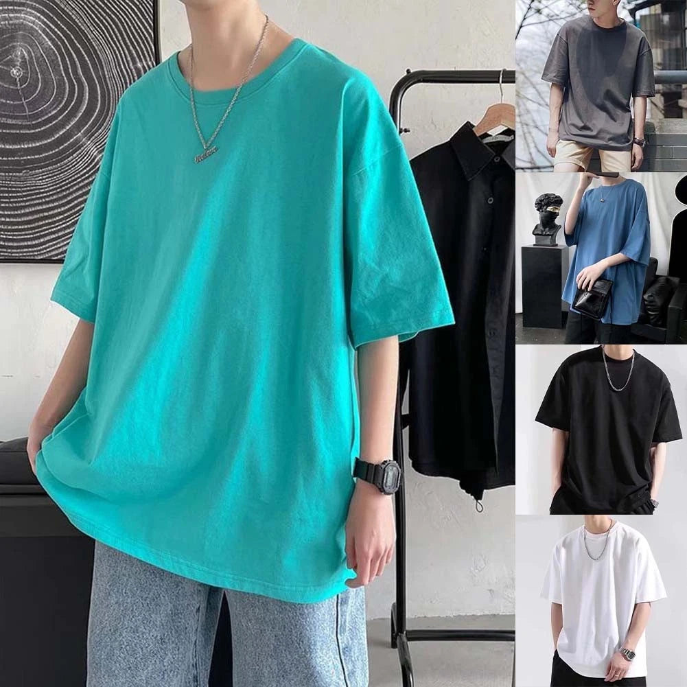 For Daily Wear Men's Oversized Tee 96%Polyester+4%Spandex Breathable Fabric