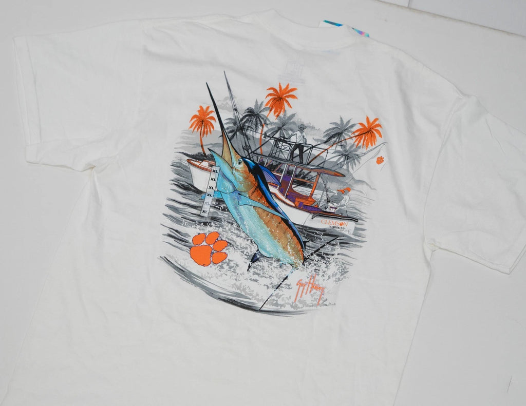 Guy Harvey Clemson Tigers Orange Graphic T-Shirt Men's XL Marlin Fishing Tee NWT
