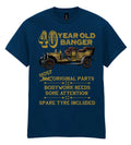 Mens 40th Birthday T-Shirt 40 Year OLD BANGER Funny Classic Fortieth Gift Top