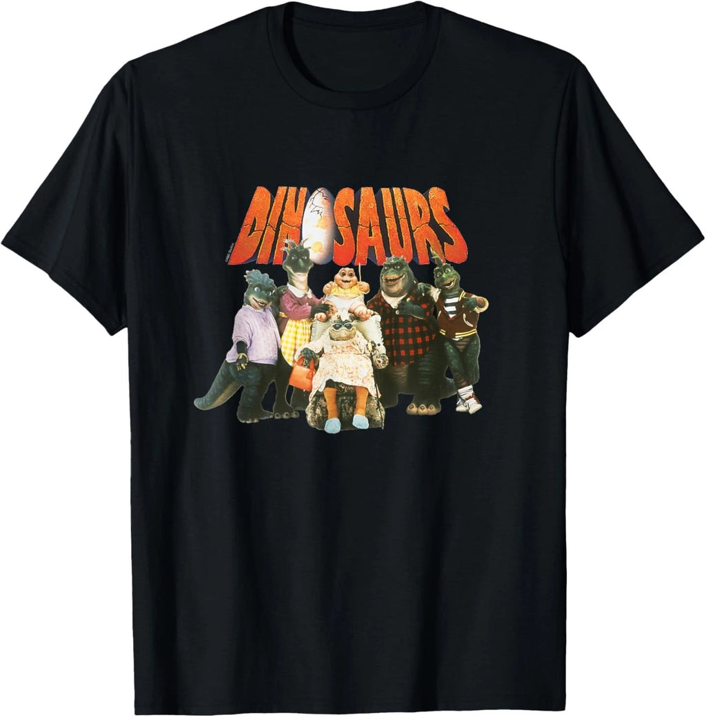 Dinosaurs Character Group with Logo Retro TV Show T-Shirt