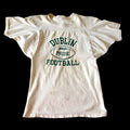 60's Dublin Football T-Shirt  Double Faced Cream Cotton Distressed Jersey Style