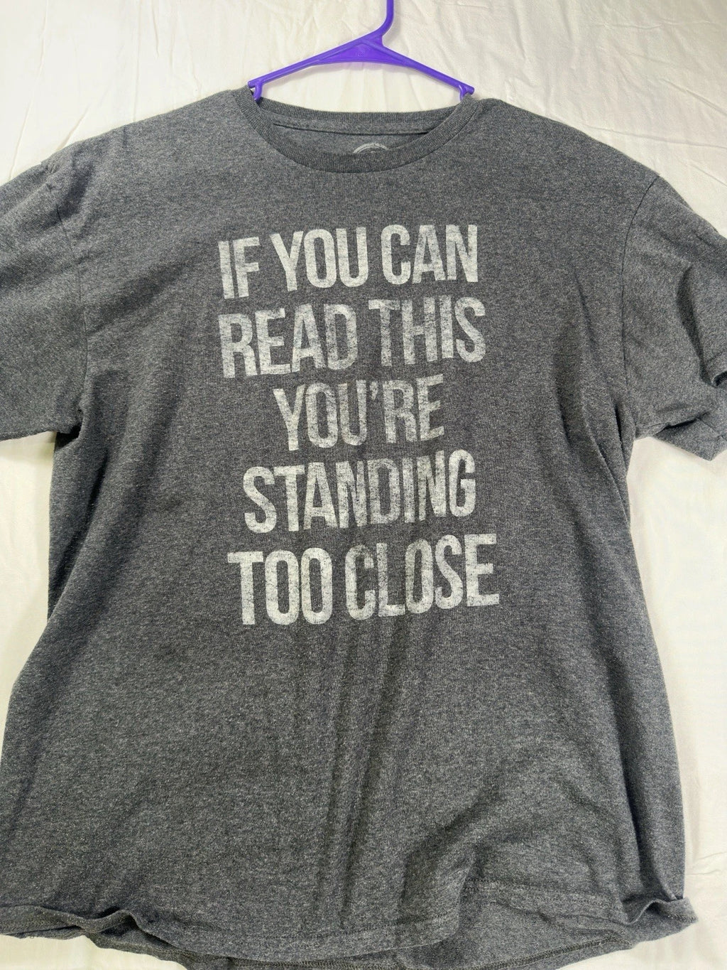 Funny Dad Joke “If You Can Read This” Grey Graphic Tee Unisex Size Large
