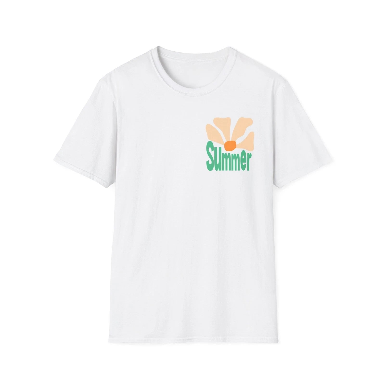 Retro Floral Summer T-Shirt | Orange Flower Graphic Tee