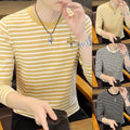 Korean Stripe Tee Casual Daily Wear Korean Style Striped Pattern Long Sleeve