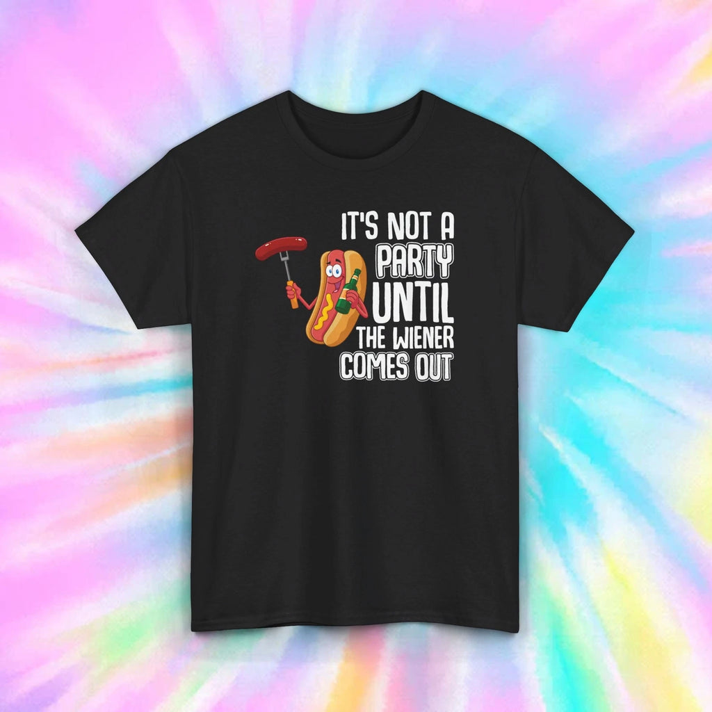 Funny Hot Dog T-Shirt | Wiener Party BBQ Tee | Grill Cookout Humor Shirt | S-5XL