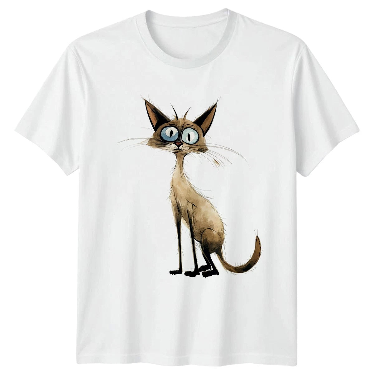 Wide Eyed Siamese Cat T-Shirt Siamese Cats Birthday Gift For Him And Her
