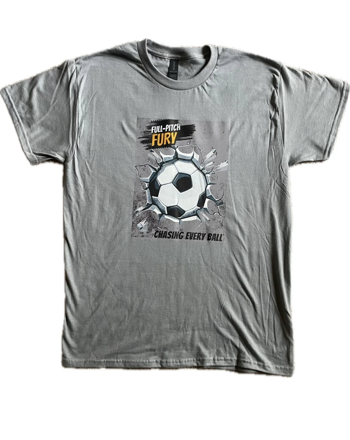 Soccer Ball "Broken Wall" Heavy Cotton Graphic T Shirt • Sizes Small - 2XL