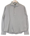 Suitsupply Polo T-Shirt Da Uomo ~S/M Grigio Cotone Slim Fit Manica Lunga