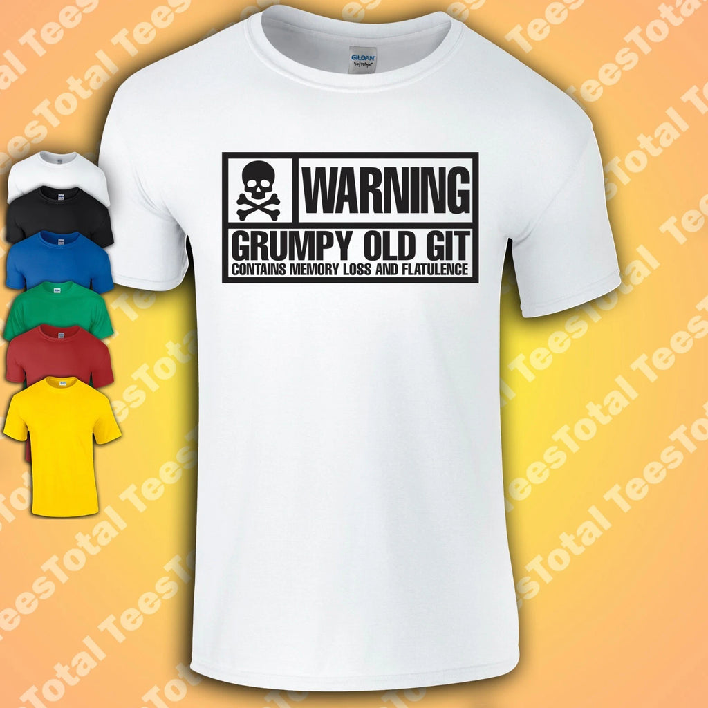 Mens Funny Novelty T Shirt Warning, Grumpy Old Git Joke Birthday Dad Grandad Tee