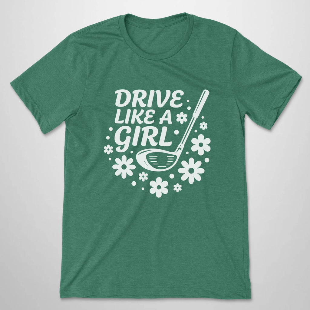 Funny Golf T Shirt Women Drive Like A Girl Graphic Tee Cute Golfer Gift for Her