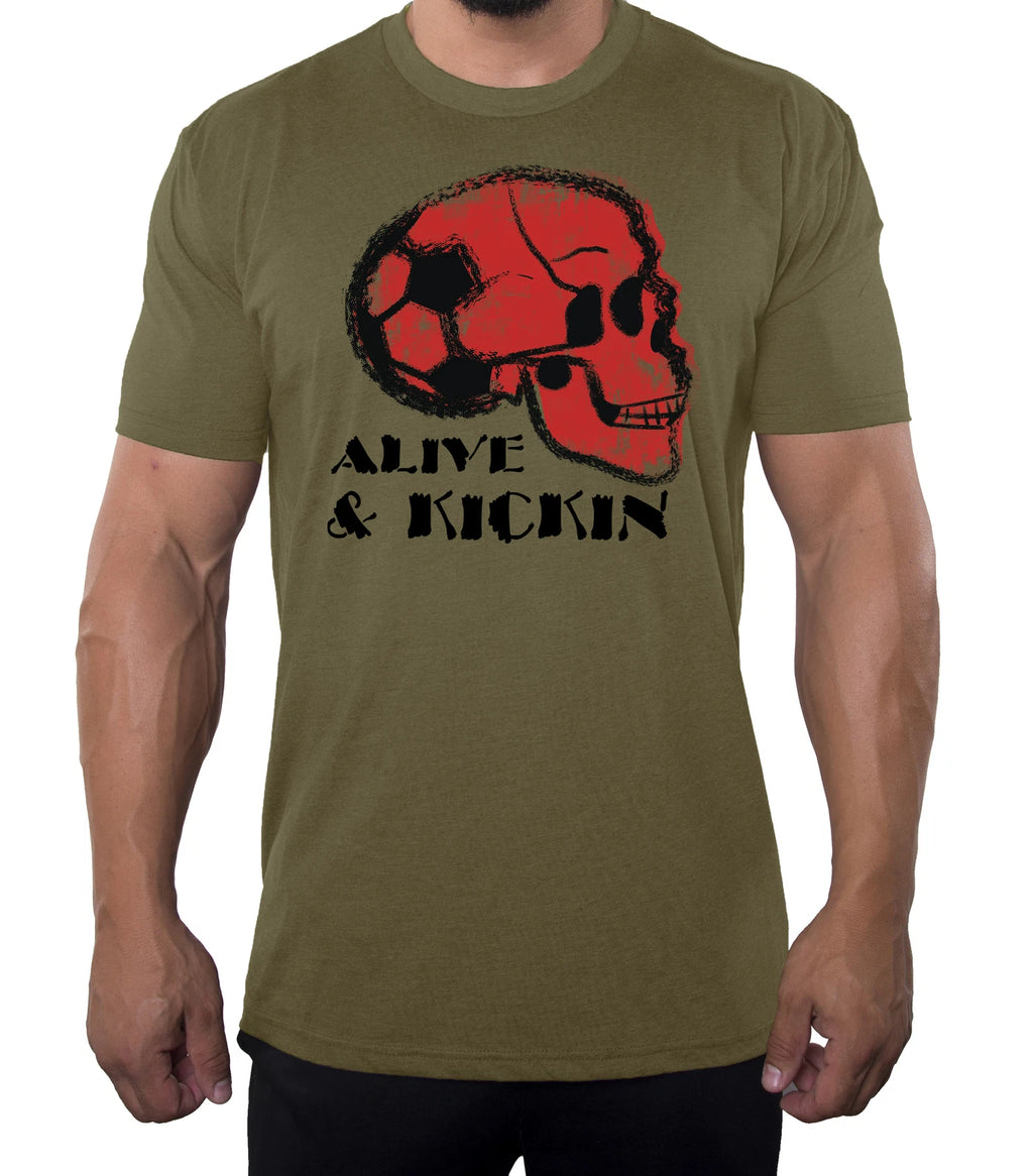 Soccer Skull Alive & Kickin Graphic Soccer Tee, Men's Soccer Shirts