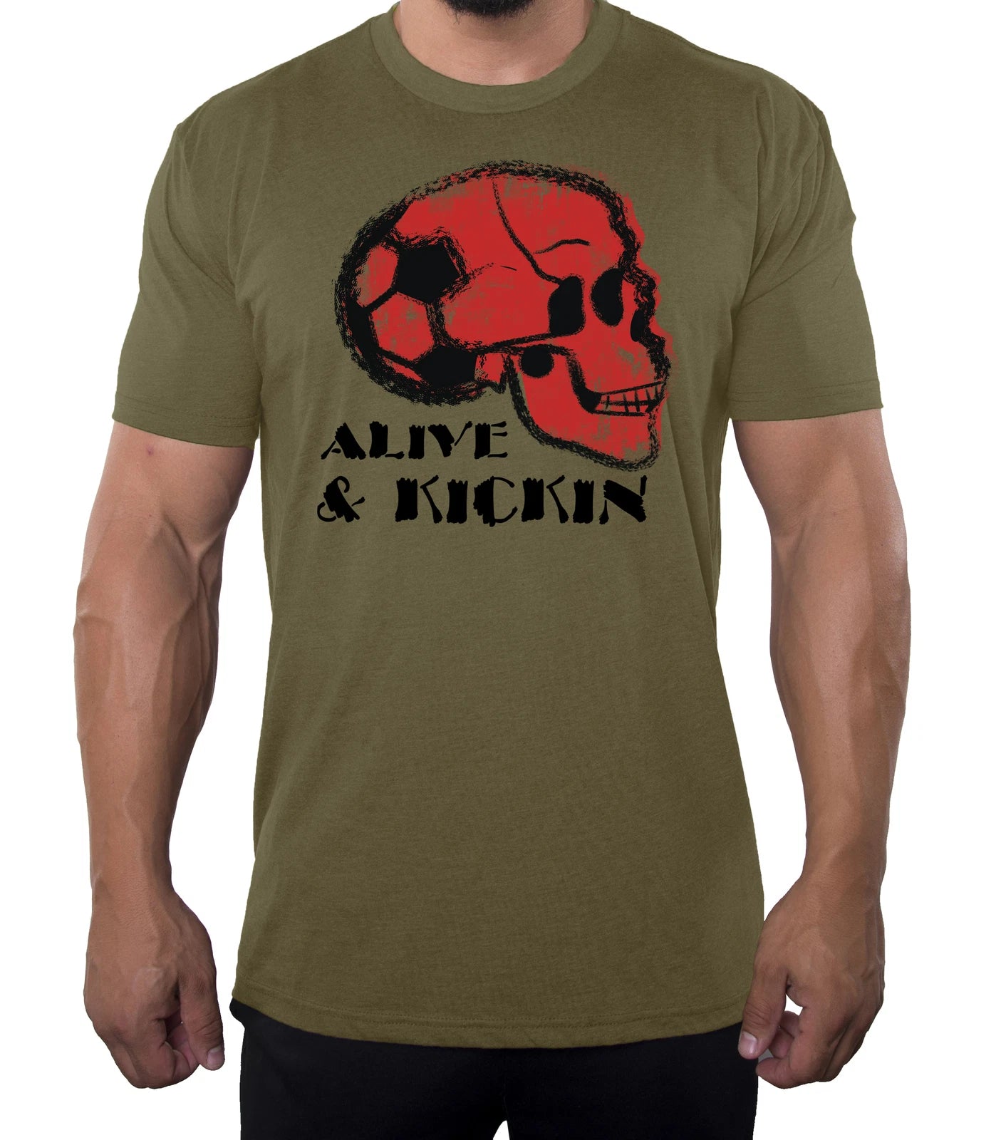 Soccer Skull Alive & Kickin Graphic Soccer Tee, Men's Soccer Shirts