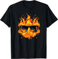 Cool Fire and Flames Glasses T-Shirt