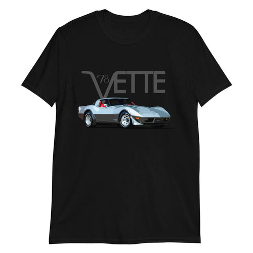 1978 Chevy vette C3 25th Silver Anniversary Muscle Car Short-Sleeve T-Shirt