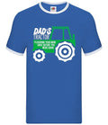 Dad's Tractor - Mens Ringer - Funny Rude Joke Fathers Day