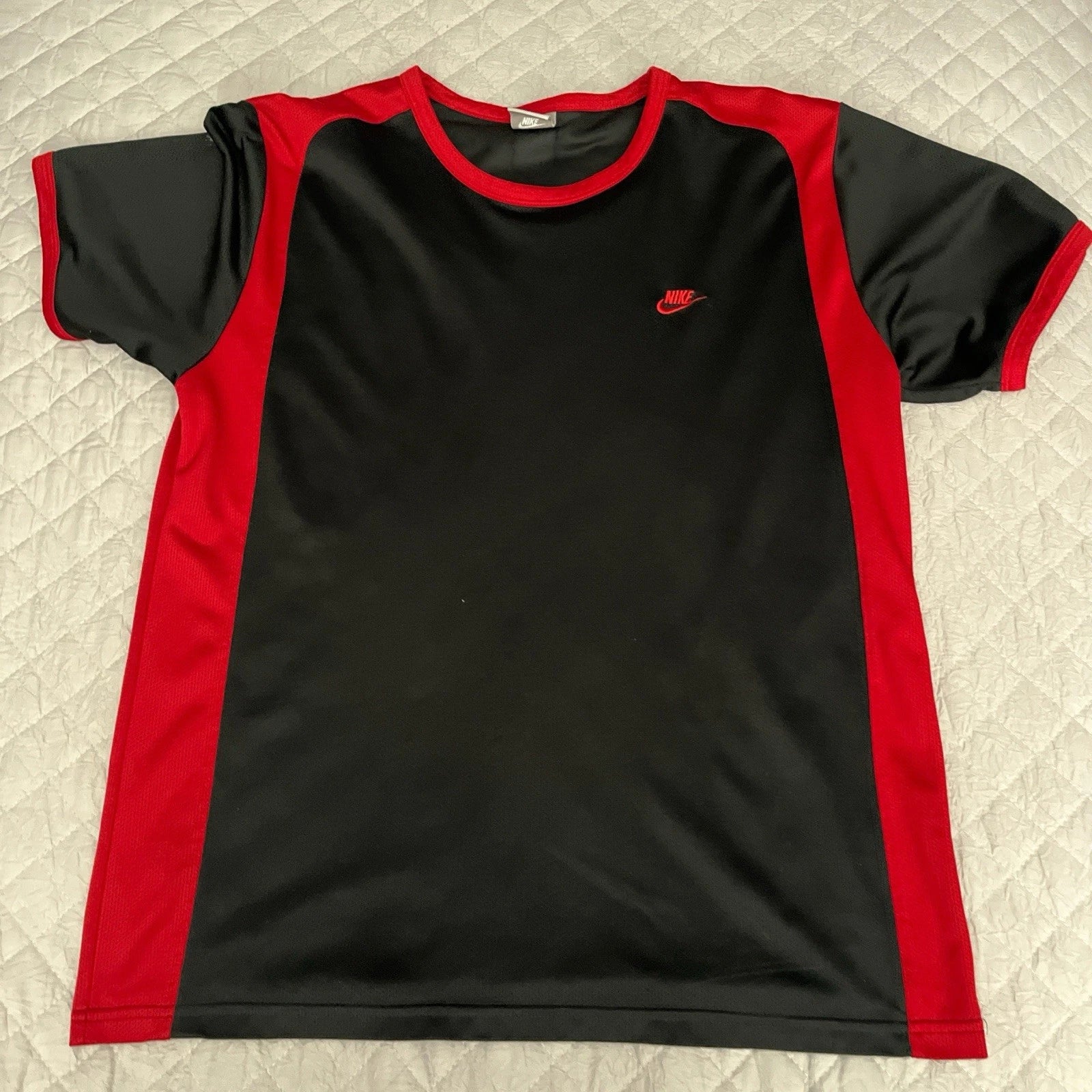 Vintage y2k Mens Nike Black And Red TShirt Size Large