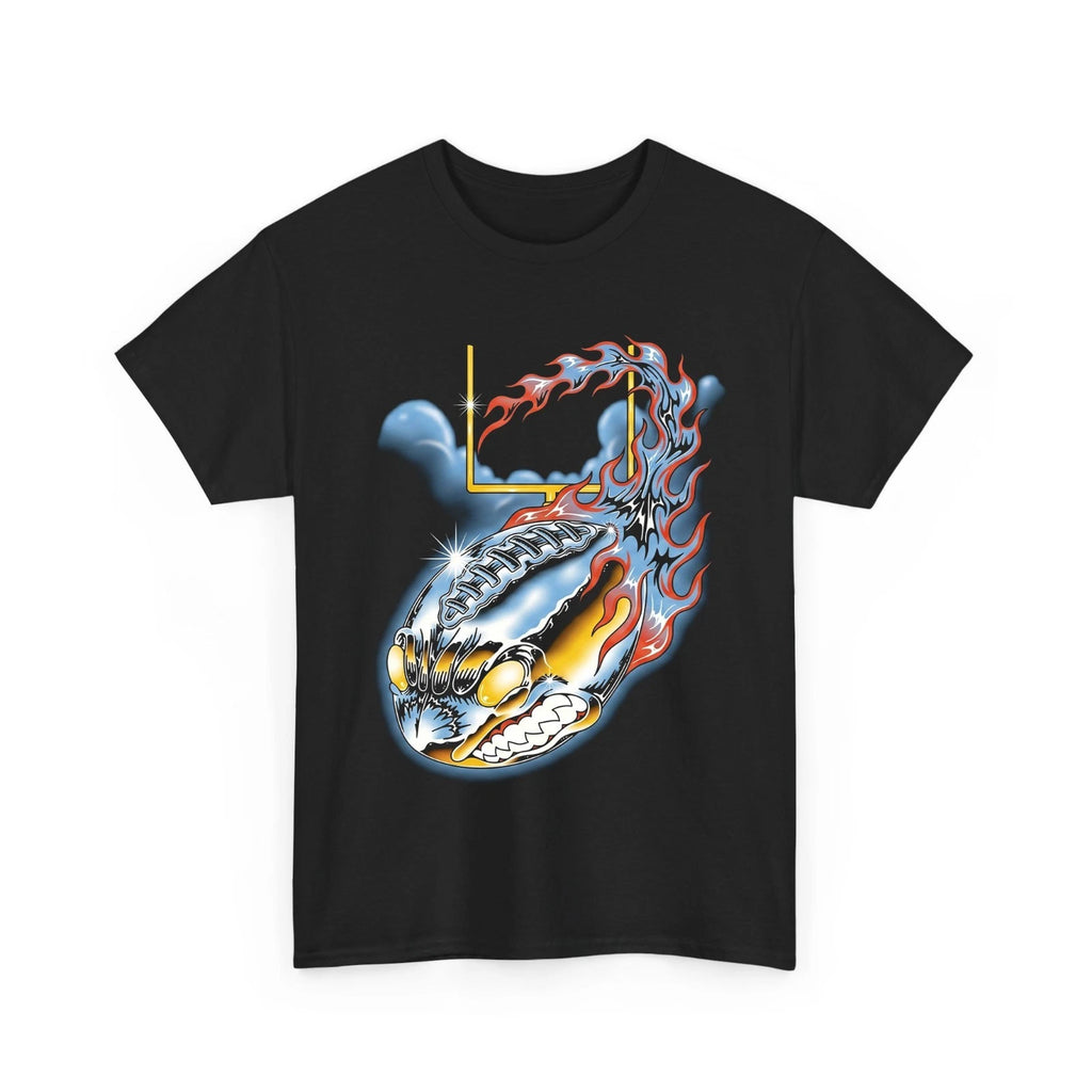 Flaming Football Fierce Face Sports Y2K Grunge Retro Men's T-Shirt