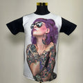 Beautifull Tattoo Girl T-Shirt Rap Hip Hop Urban Fashion Street Wear Black Size: