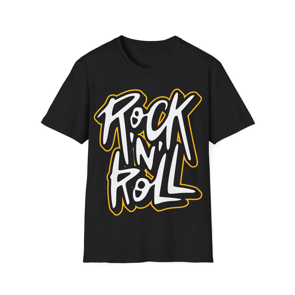Rock'N'Roll T-Shirt, Graffiti Style Typography Tee, Classic Rock Regular Fit Top