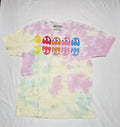 Pac-Man L Unisex Pink Tie Dye Ghosts Pixel Art Retro Arcade Graphic T-Shirt