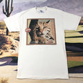 Vintage 90s Ocelot Cat Nature Art Tee Adult Size Small T Shirt Endangered Animal