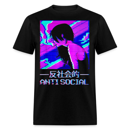Anti-Social Smoking Anime Girl Japanese Vaporwave Aesthetic T-Shirt