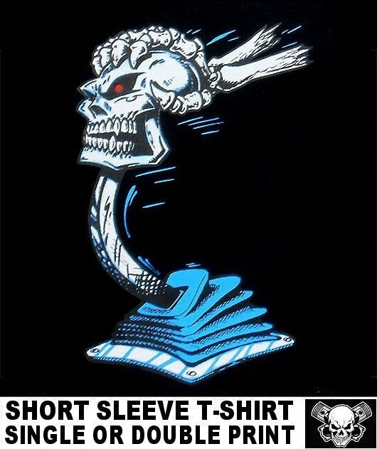 OLD SCHOOL MUSCLE HOT ROD OUTLAW GASSER DRAG CAR BLOWER SKULL SHIFTER T-SHIRT 23