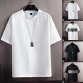 Loose Fit Men's Short Sleeve T Shirt Casual Daily Wear Spliced Texture M-3XL