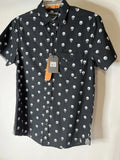 Skull Print Halloween Goth Young Man sz SMALL Collared Buttoned Shirt NEW w/TAGS