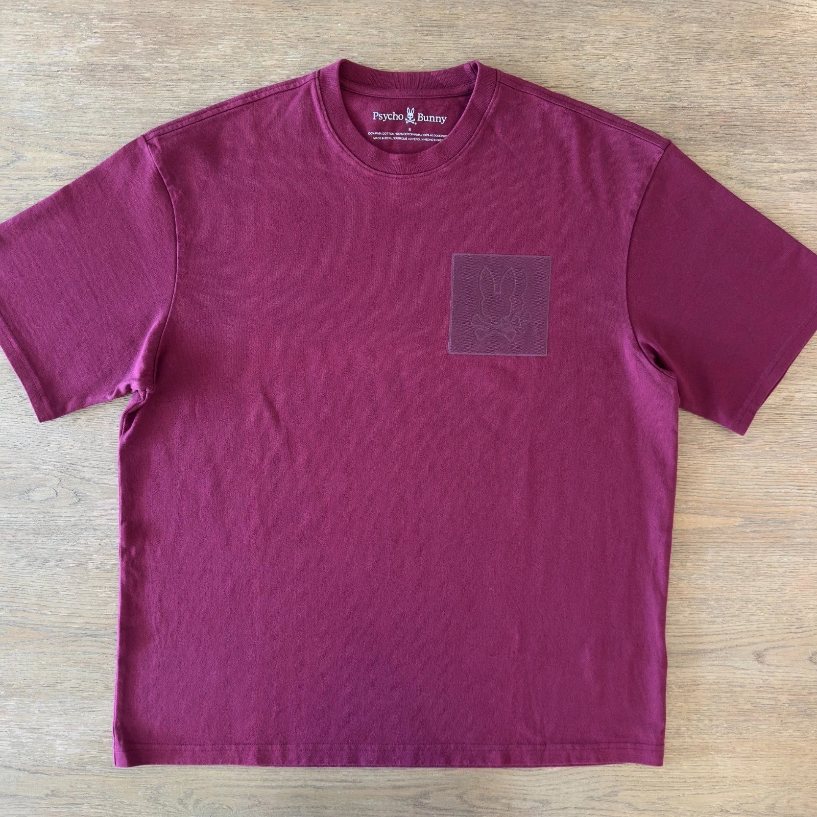 Psycho Bunny Burgundy Crewneck Short Sleeve T-shirt-100% Pima Cotton-Sz XXL*Read