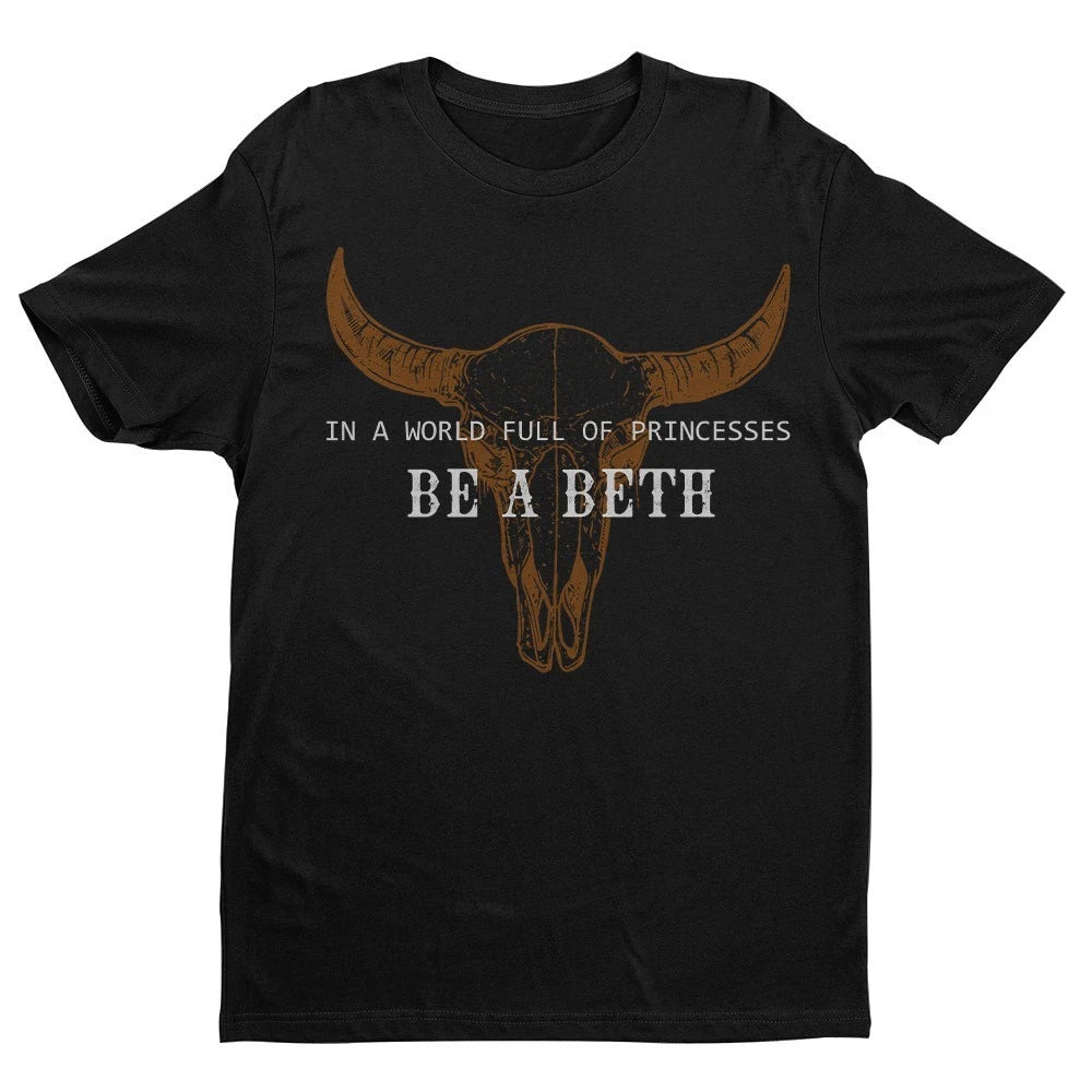 Retro Be A Beth Unisex T-shirt | Boho Cow Skull Lovers Gifts for Men