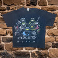 Vintage Y2K 00s Halo Reach 2010 Poster Print Video Game Promo T-Shirt Size L