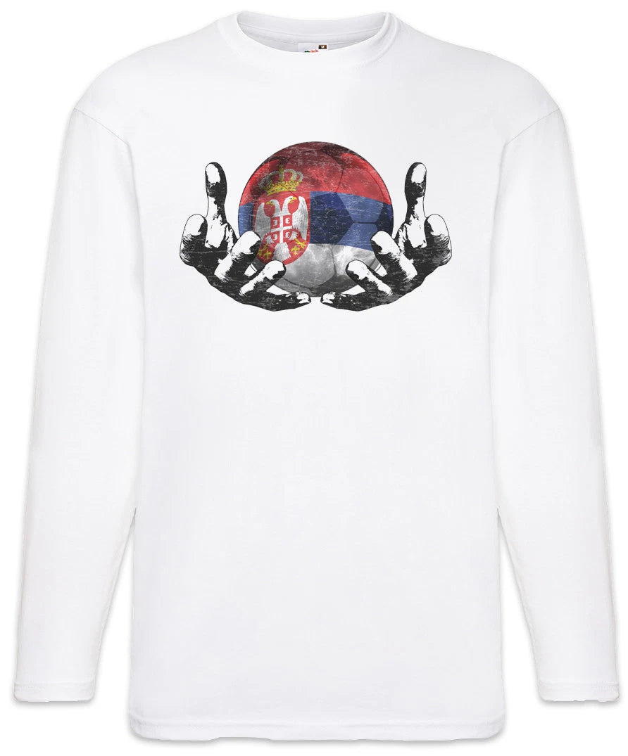 Serbia Football Magic Ball Men Long Sleeve T-Shirt serbian Soccer Flag