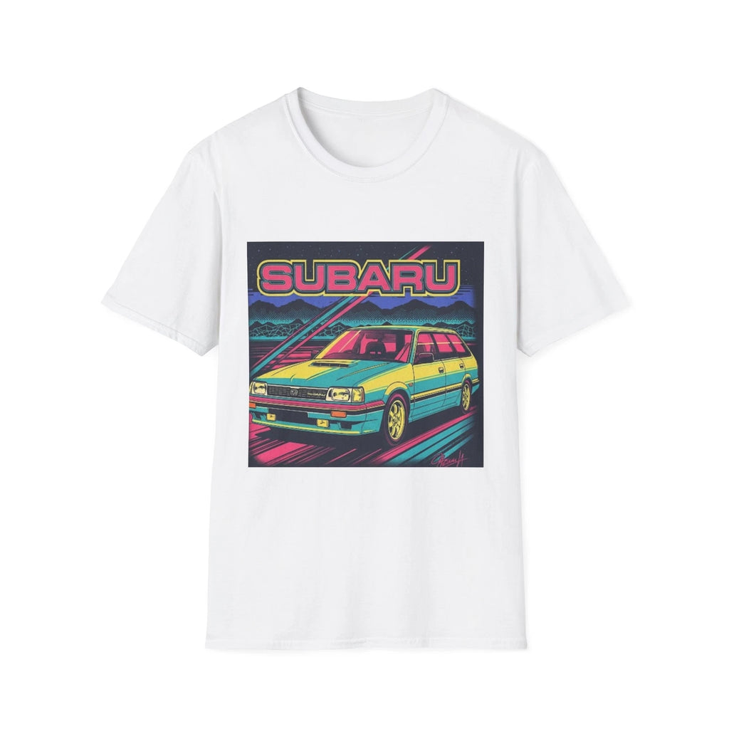 Retro Subaru Unisex Softstyle T-Shirt, Vintage Car Tee, Classic Auto Shirt, Cool