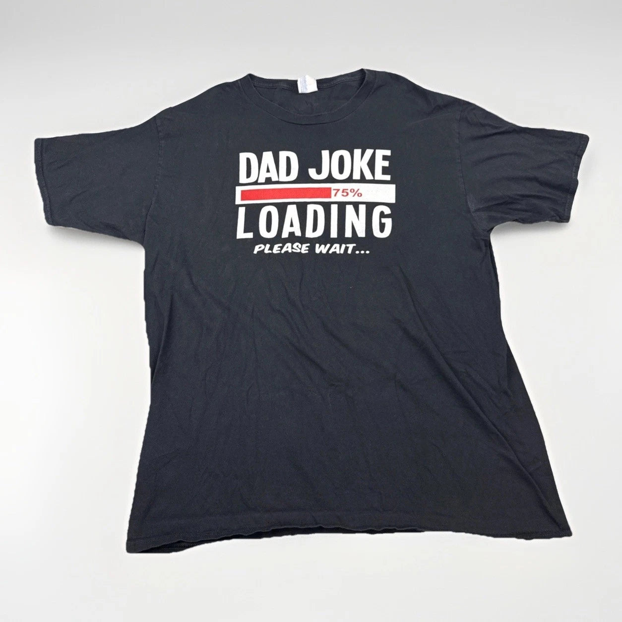 Dad Joke Loading Funny Graphic Tee Black XL Port & Company Men's Shirt