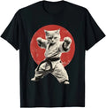 Cat Karate Judo Japan Japanese Flag Martial Arts T-Shirt