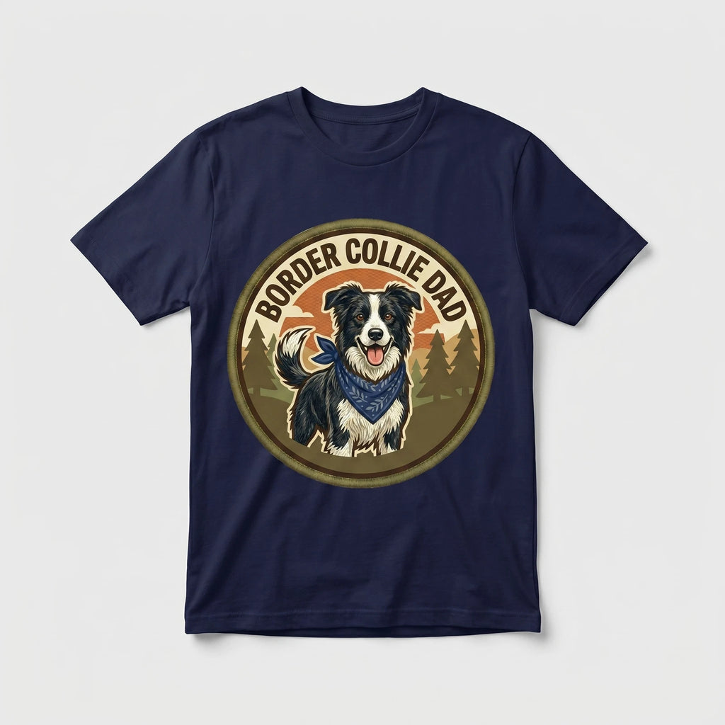 Border Collie Dad T-Shirt BC Dog Dad Gift Men Graphic Tee Fathers Day Cute
