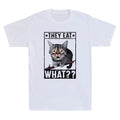 They Eat What?? Funny Confuse Cat Graphic Humor Quote Joke Vintage Men's T-Shirt