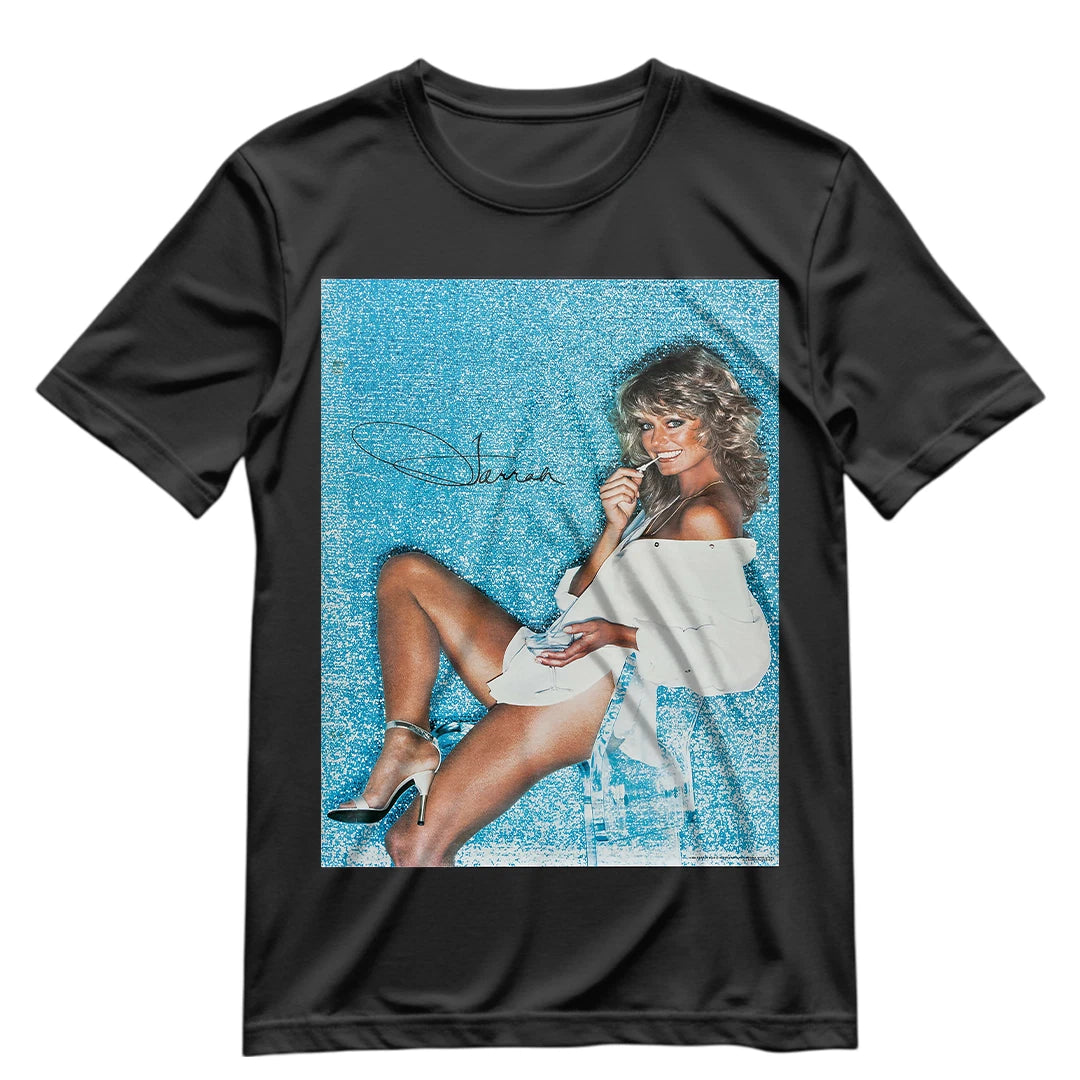 Vintage Reprint of Signed Farrah Fawcett T Shirt Playboy Unisex Shirt S-XXXL