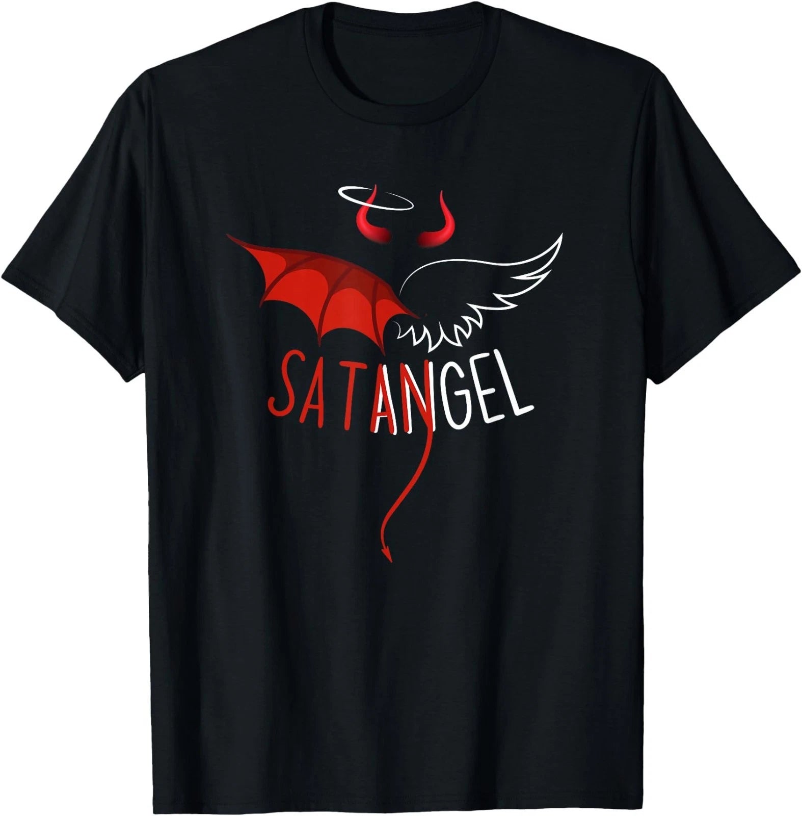Half Angel Devil Halloween - Gothic Emo Dark Aesthetic T-Shirt