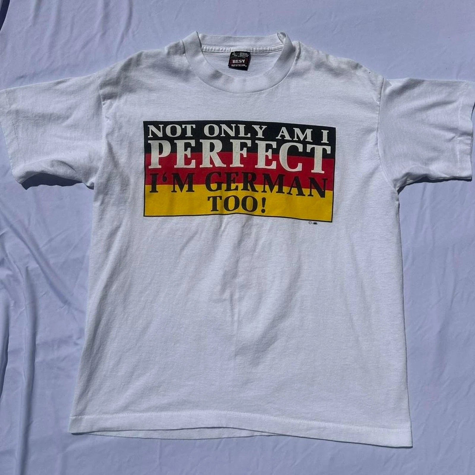 Vintage Germany Short Sleeve Shirt Large, Single Stitch, 80s