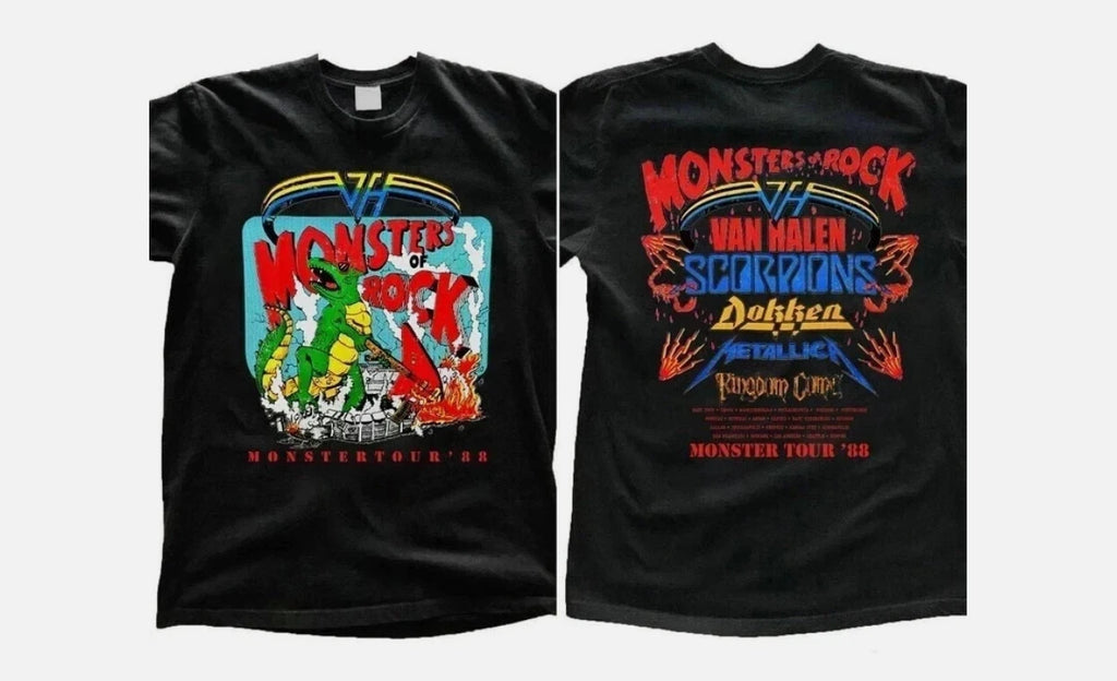 Monsters of Rock Tour 1988 T-Shirt Reprint Concert Rock Metal S-4XL