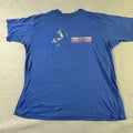 Vintage Soccer Shirt Men Extra Large Blue Distressed Graphic Tee 80s 90s Rare SS