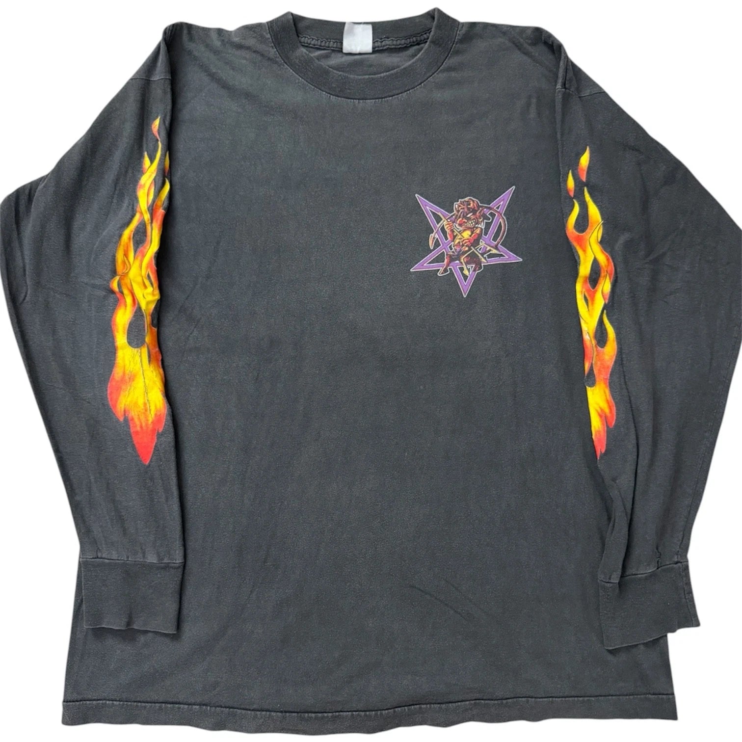 Vintage 1993 Ugly Kid Joe Goddamn Devil Flame Long Sleeve Band Shirt XL