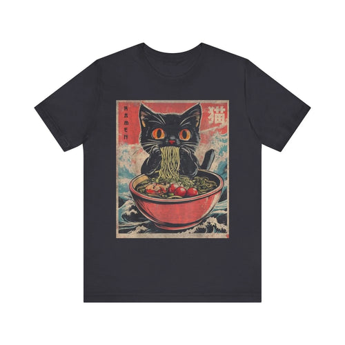 Anime Cat Ramen Japanese Graphic Tees Kawaii Cat Anime T-Shirt - Anime Fans